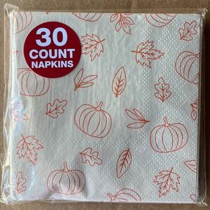 3 Pack Pumpkin Leaves Thanksgivin Beverage Napkins 30 Count 2-Ply 9.84" 90 Total